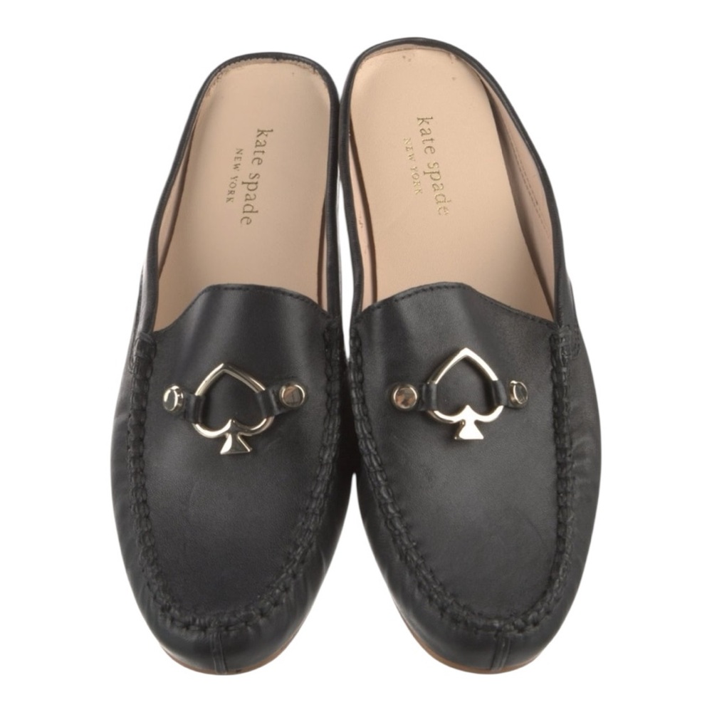 Kate Spade Black Loafers with Silver Accent